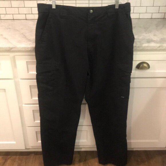 Tru Spec Tactical Pants Mens 42 Black Cargo Work Pockets Relaxed Fit Hiking - Picture 1 of 11